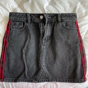 Black Washed Out Jean Skirt